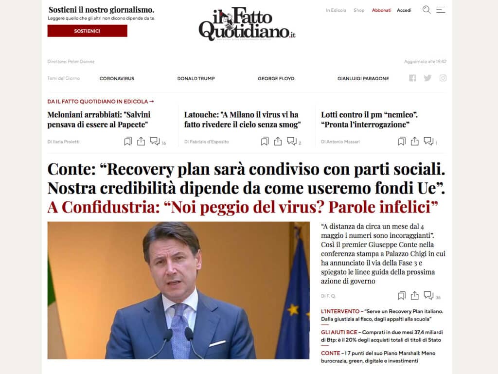 Il sito web del Fatto quotidiano