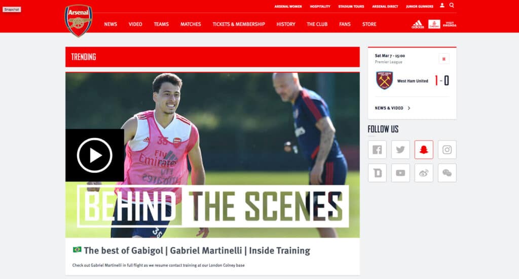 Arsenal FC Website