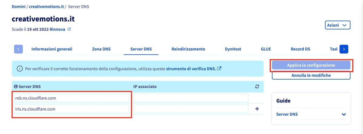 Modifica dei nameserver su OVH