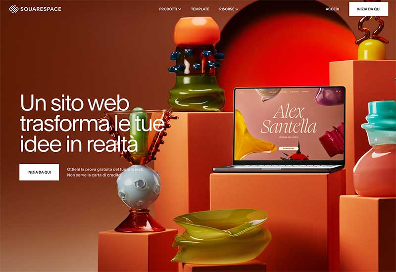 migliori alternative a WordPress nel 2025 : squarespace